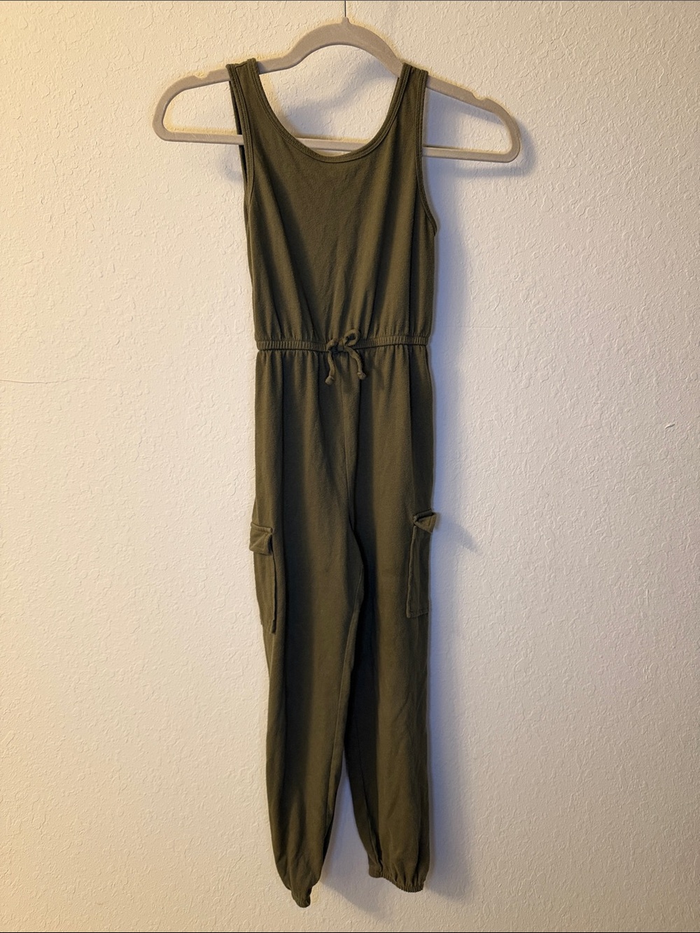 wonder nation Olive Green Tank Jumpsuit with Cargo Pockets
